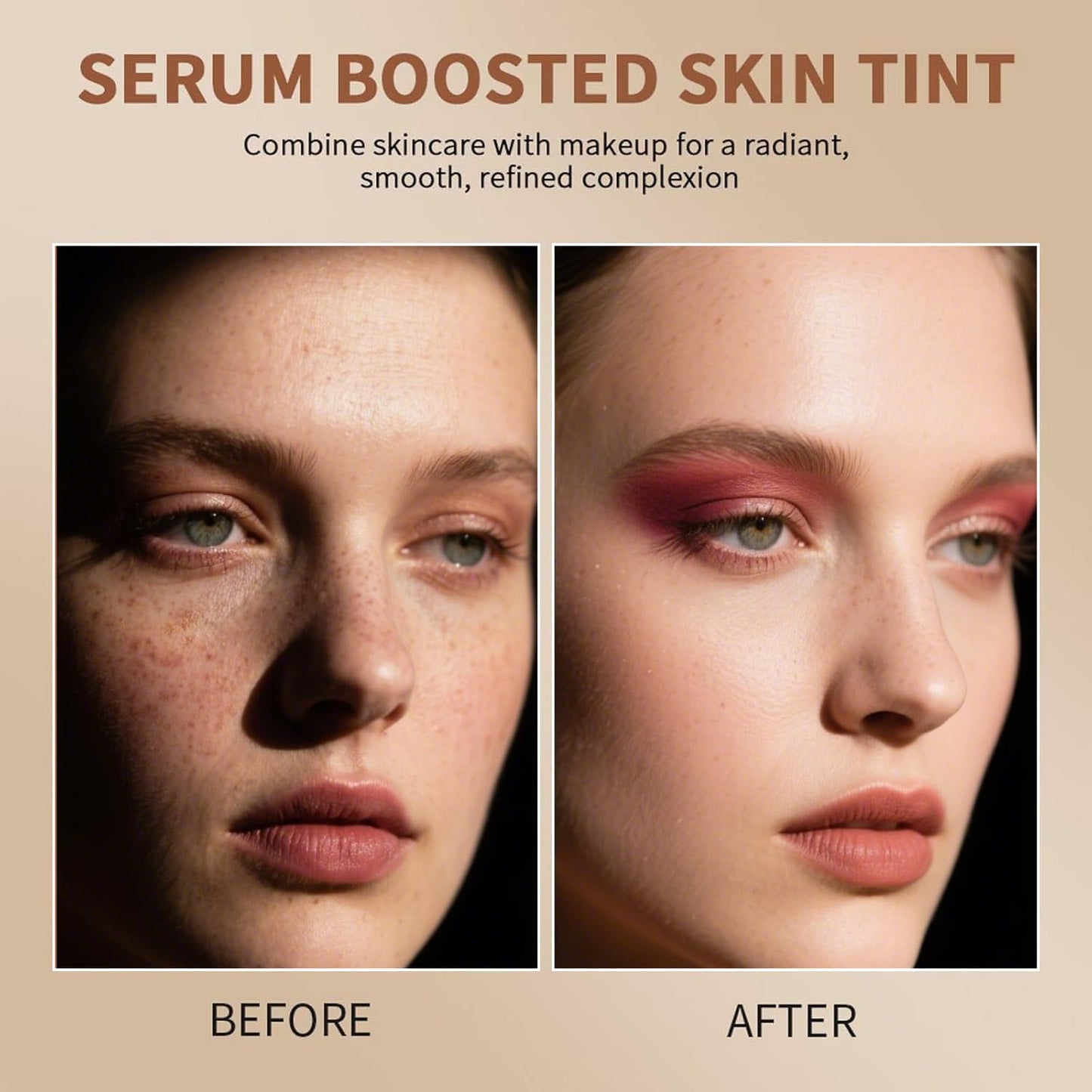Skin Tint, Beauty Balm Serum Boosted Skin Tint, Foundation Stick＃6 | Skin Tint with SPF, Tinted Moisturizer, Concealer Stick, Full Coverage Foundation, Face Makeup, Foundation Makeup,Dewy Finish